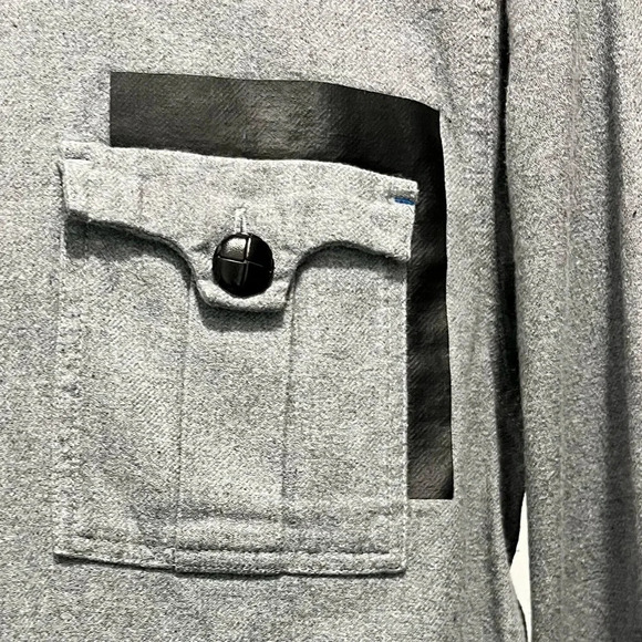 Adidas X David Beckham gray 100% cotton long sleeved button snap down Medium - Picture 2 of 11